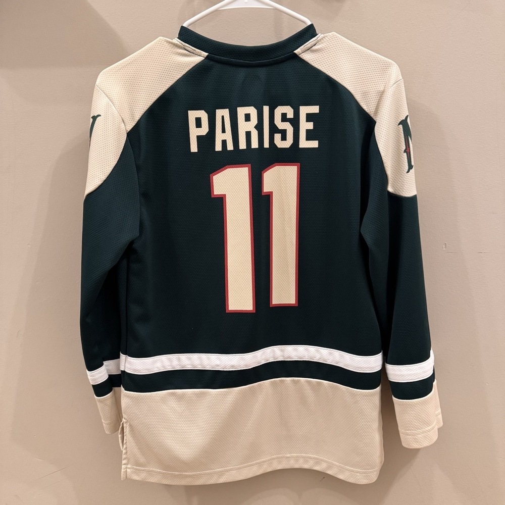 Youth NHL Minnesota Wild Zach Parise 11 Hockey Jersey Sports Fan MN Sz L